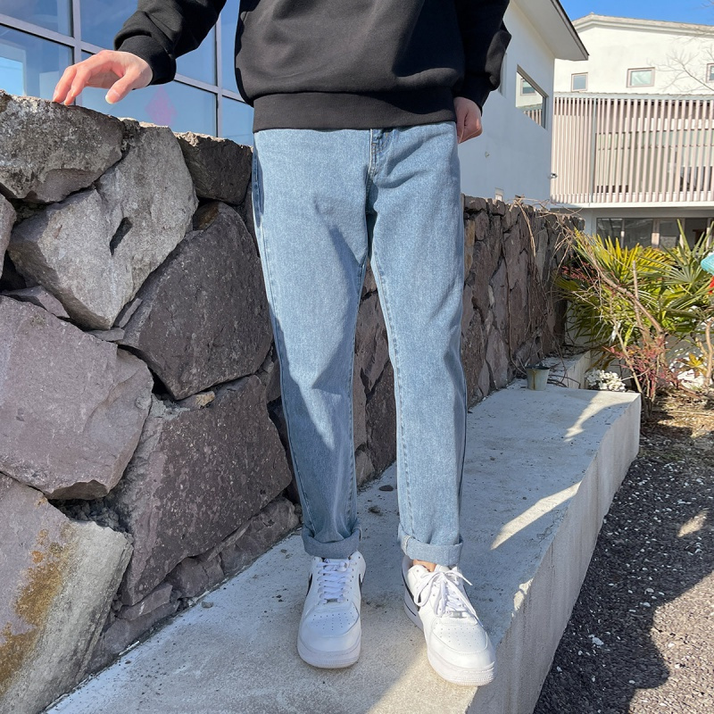 唐狮 | 男裤牛仔裤男直筒男基本锥形小直筒牛仔长裤男宽松男士裤子