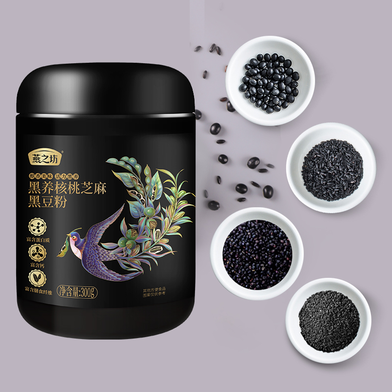 燕之坊黑养核桃芝麻黑豆粉300g高清大图