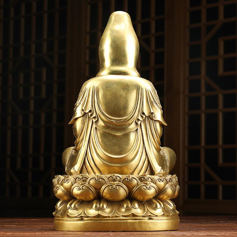 美帮汇九华山铜观音菩萨摆件海观世音菩萨佛像供奉观音像高清大图