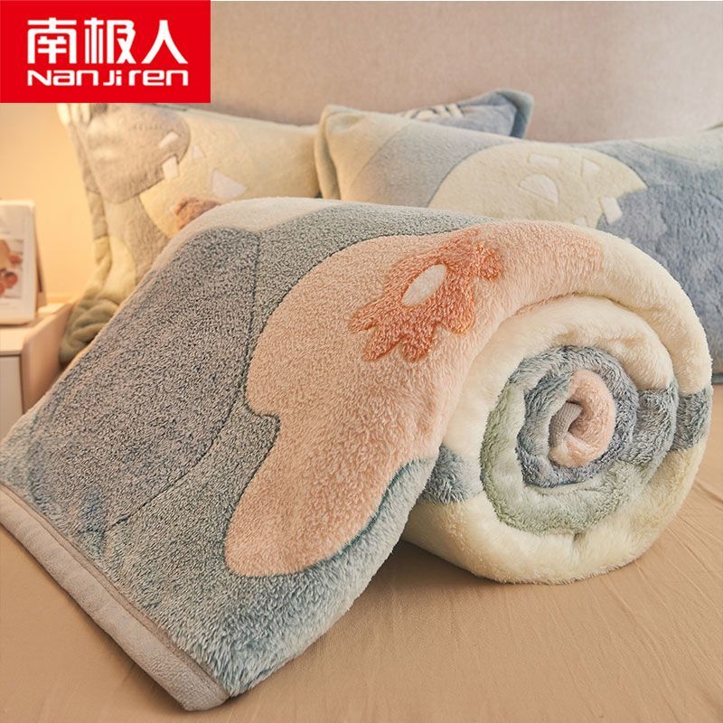珊瑚绒毯子盖被法兰绒毛毯双人单人床单单件空调午睡毯被子高清大图