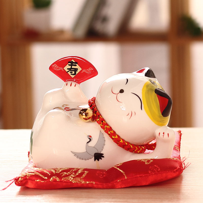 猫摆件小礼品存钱罐店铺开业送礼居家装饰手工创意日式发财猫 三维工匠 4寸禄猫高清大图