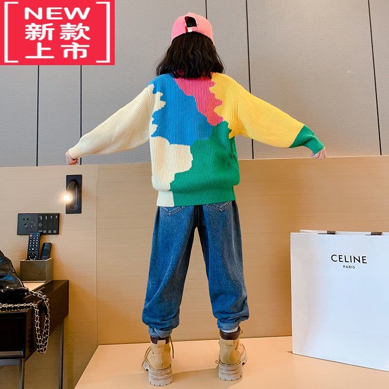可莉允女童毛衣秋冬款加绒厚大儿童针织打底衫2022新款冬季洋气女孩上衣图片
