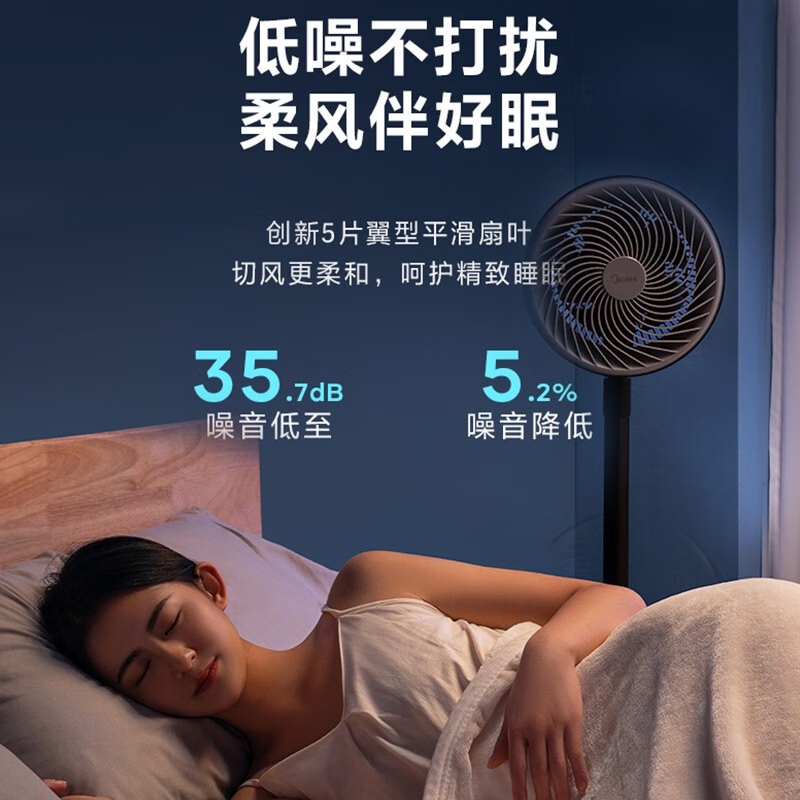 美的 Midea 机械循环扇 GAF20CA 台立两用款 (黑色)高清大图