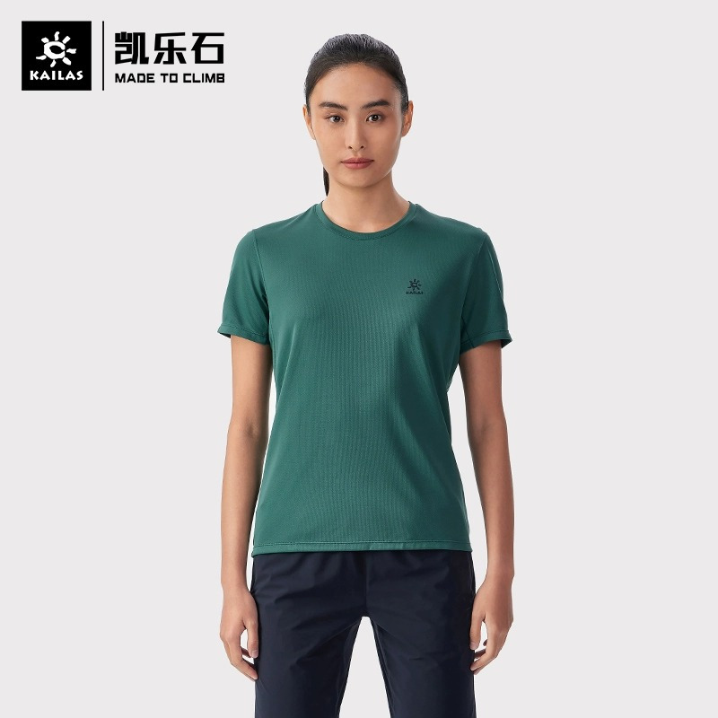 凯乐石速干短袖T恤夏季户外运动女款透气功能跑步健身衣