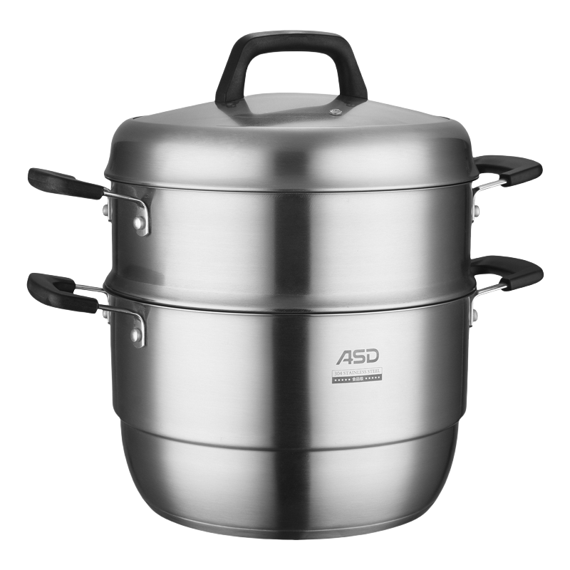 爱仕达(ASD)双层不串味蒸锅蒸馒头304食品级不锈钢汤锅多用锅26cm复底 ZS26G3J高清大图