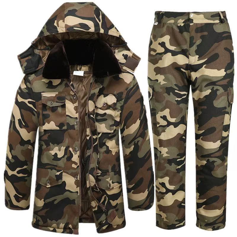 惠铁中长款防水棉大衣迷彩棉服棉袄 套装 套图片