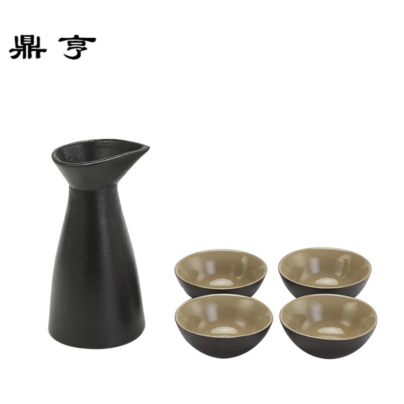 鼎亨黑陶日式分酒器白酒清酒具陶瓷家用套装半斤酒盅酒壶酒杯温酒