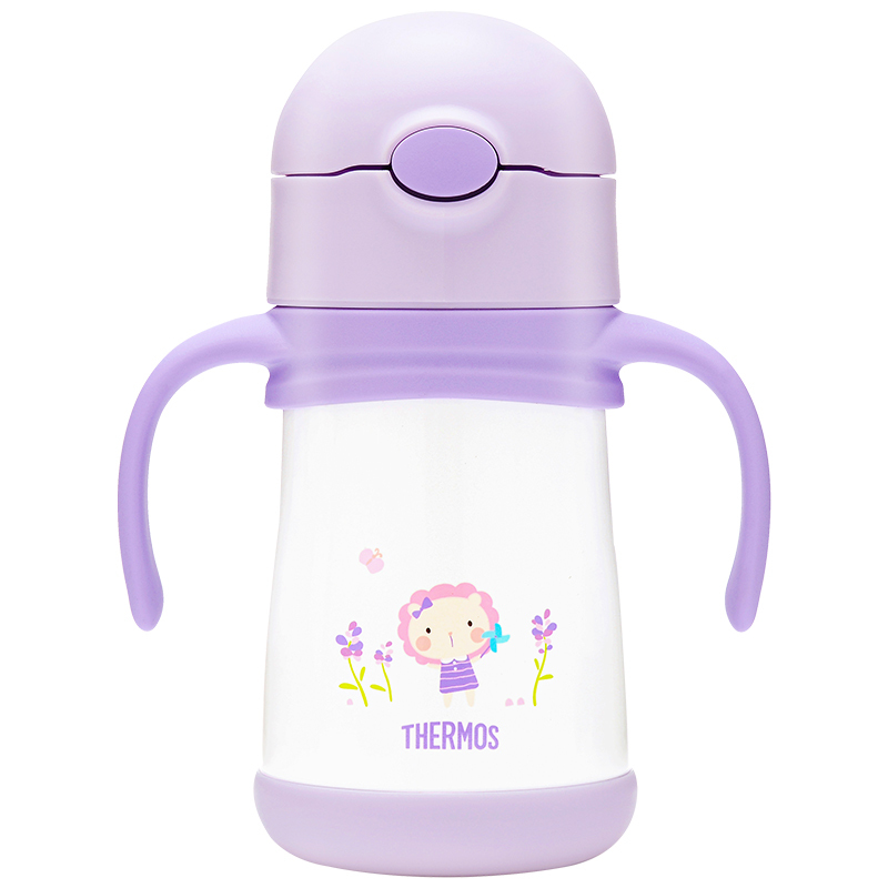 膳魔师(THERMOS)孕婴童保温杯FFH-293L吸管杯内胆316L不锈钢双盖多用290ML学饮杯礼盒装防滑底座PL