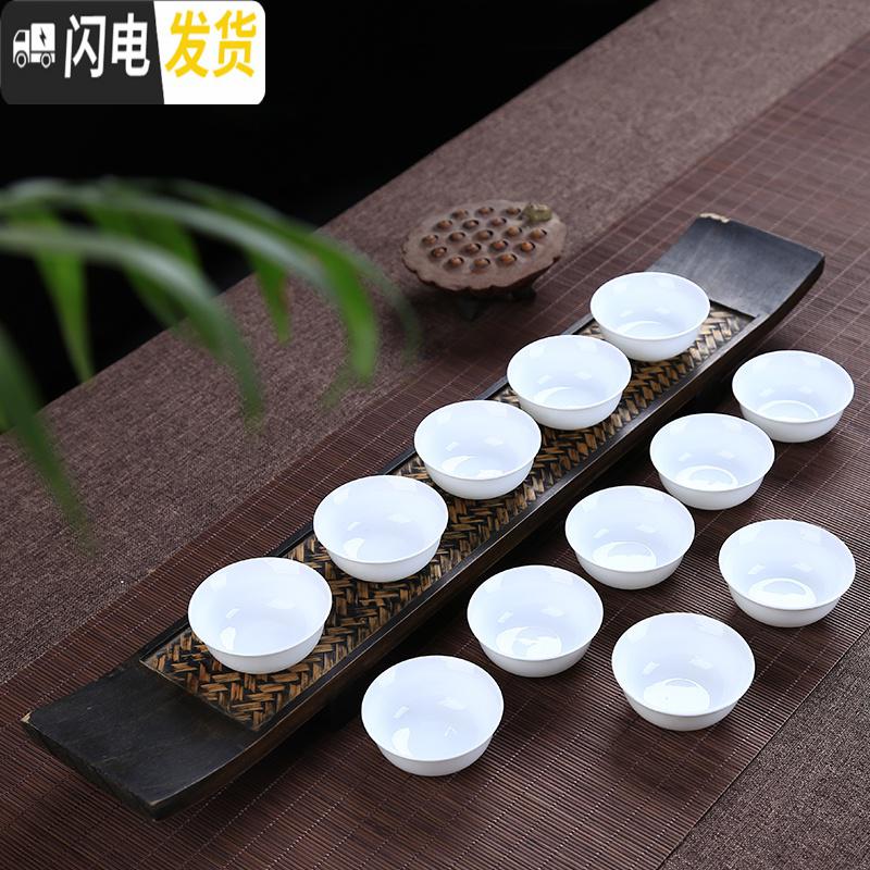 三维工匠德化茶具 泡茶白瓷小茶杯子品茗杯 单杯功夫普洱茶杯纯白色陶瓷杯 03款:5.8cmx2.8cm高清大图