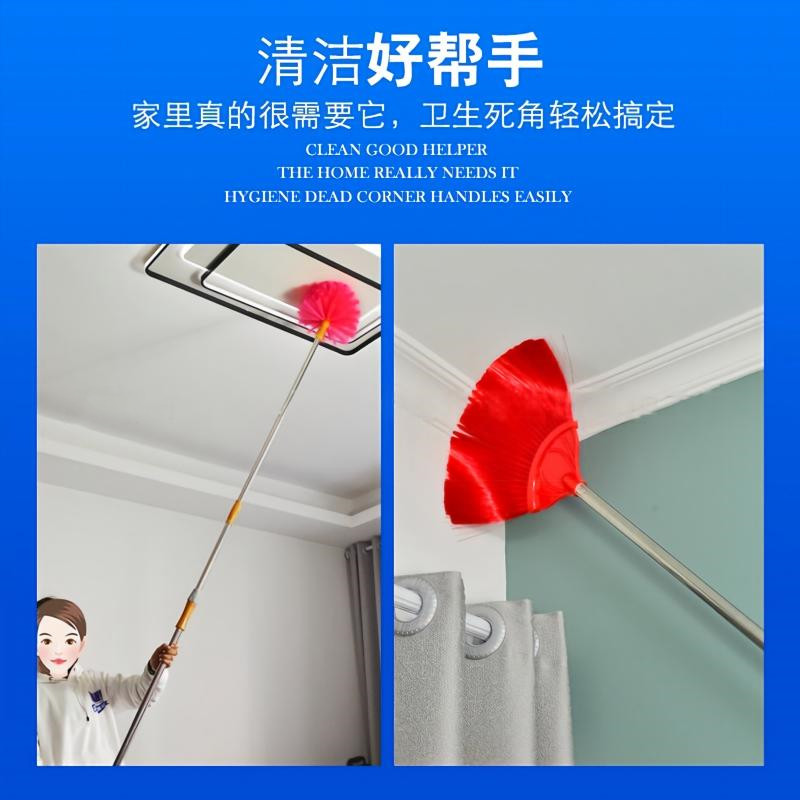 家用可伸缩扫把屋顶除尘扫不锈钢加长杆 2.65米球形天花扫高清大图
