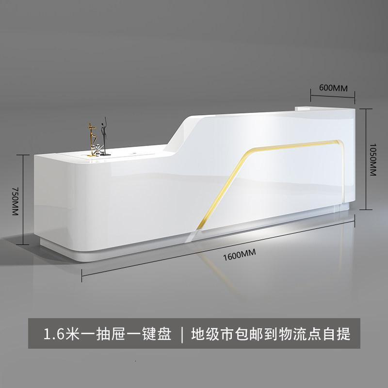 汐岩前台接待台烤漆 公司办公家具办公室咨询台简约现代大气创意定制高清大图