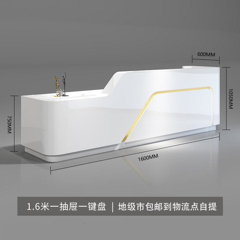 汐岩前台接待台烤漆 公司办公家具办公室咨询台简约现代大气创意定制图片