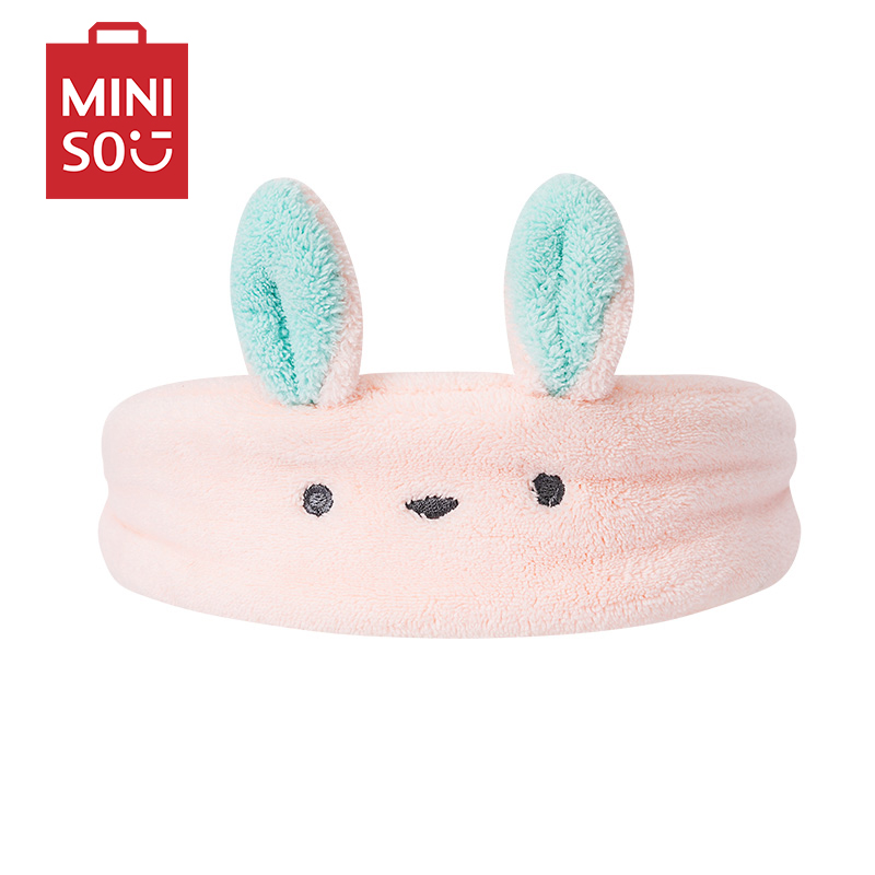 名创优品miniso柔软小动物弹力干发帽浴室居家休闲发捆柔软多用兔子