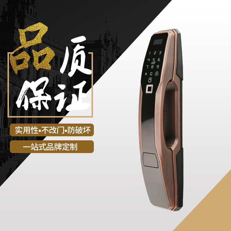 全自动推拉门智能指纹锁远程密钥APP别墅门锁家用防盗智能家防盗门密码指纹锁家居适用铝合金门窗，木门，铁门，不锈钢门，铜门