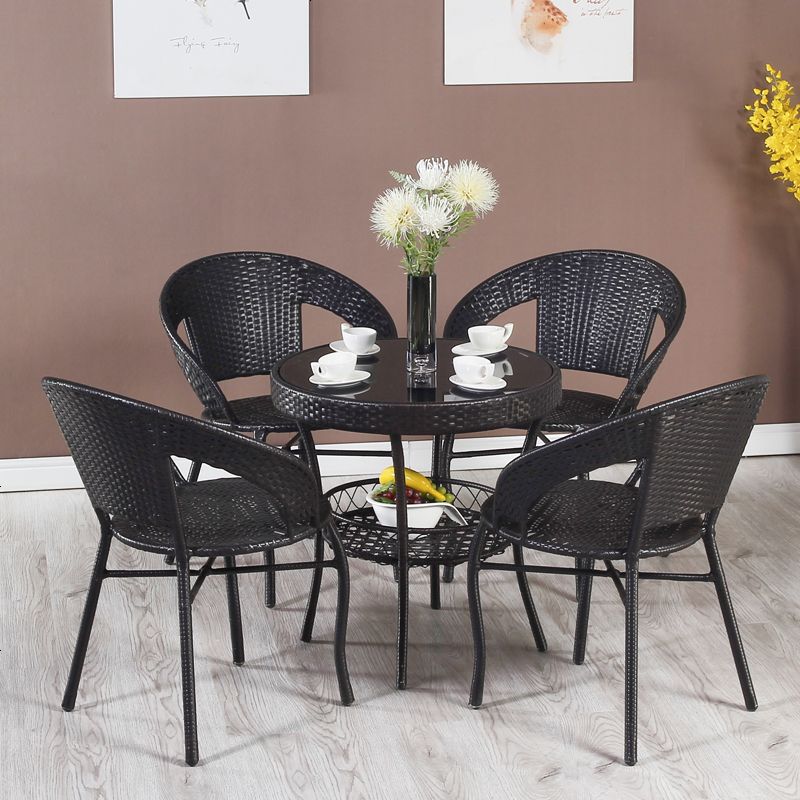 户外藤椅三件套阳台桌椅小茶几室外休闲椅子靠背椅露台庭院藤编