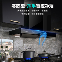 樱雪(INSE) 经典欧式抽油烟机 21m³/min大吸力 家用高端全黑晶钢化玻璃面板 高热熔自清洗油烟机F2221BW