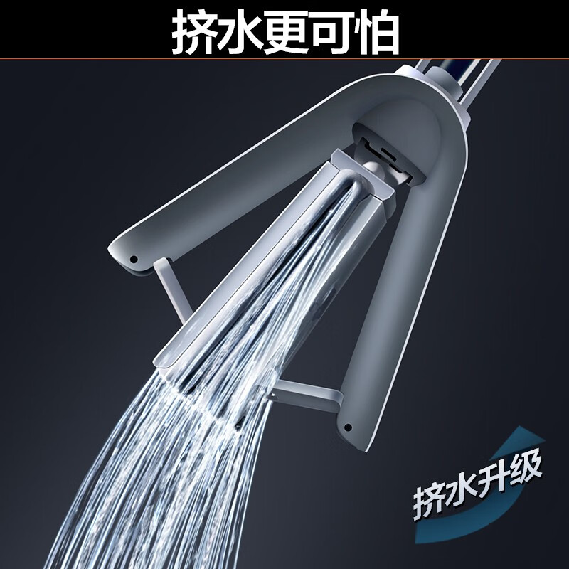 大卫M13新款胶棉拖把干湿两用一拖净挤水吸水海绵免手洗懒人家用拖布s 老婆设计款-共2个头高清大图