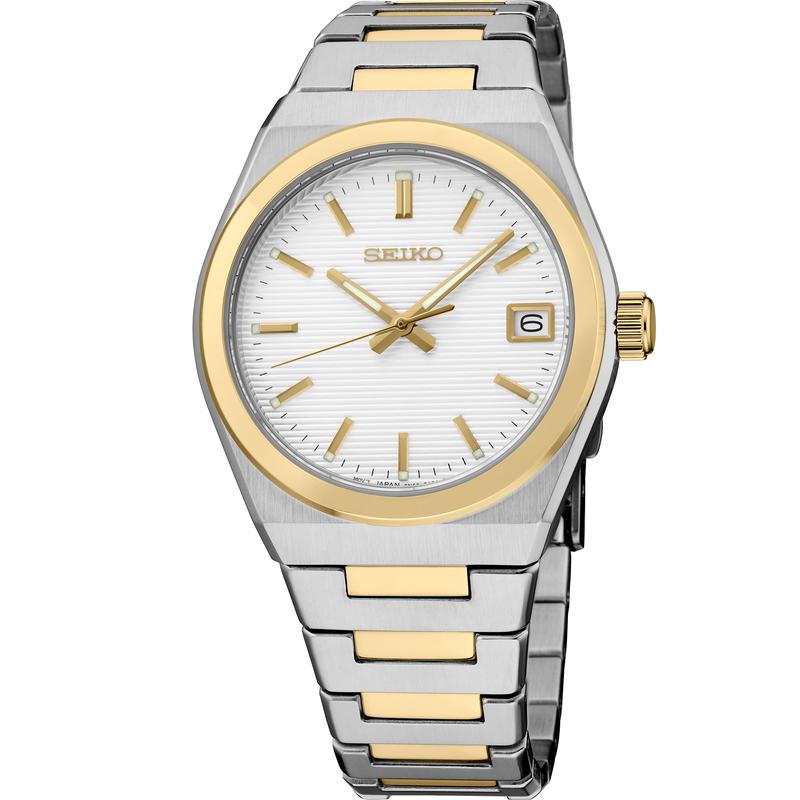 SEIKO/精工 Essentials系列中性手表 时尚百搭简约三大针钢带100米防水石英表