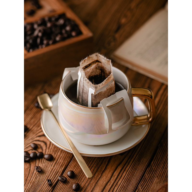 咖啡杯欧式小奢华ins风陶瓷网红高档咖啡杯套装金边精致咖啡杯碟极光