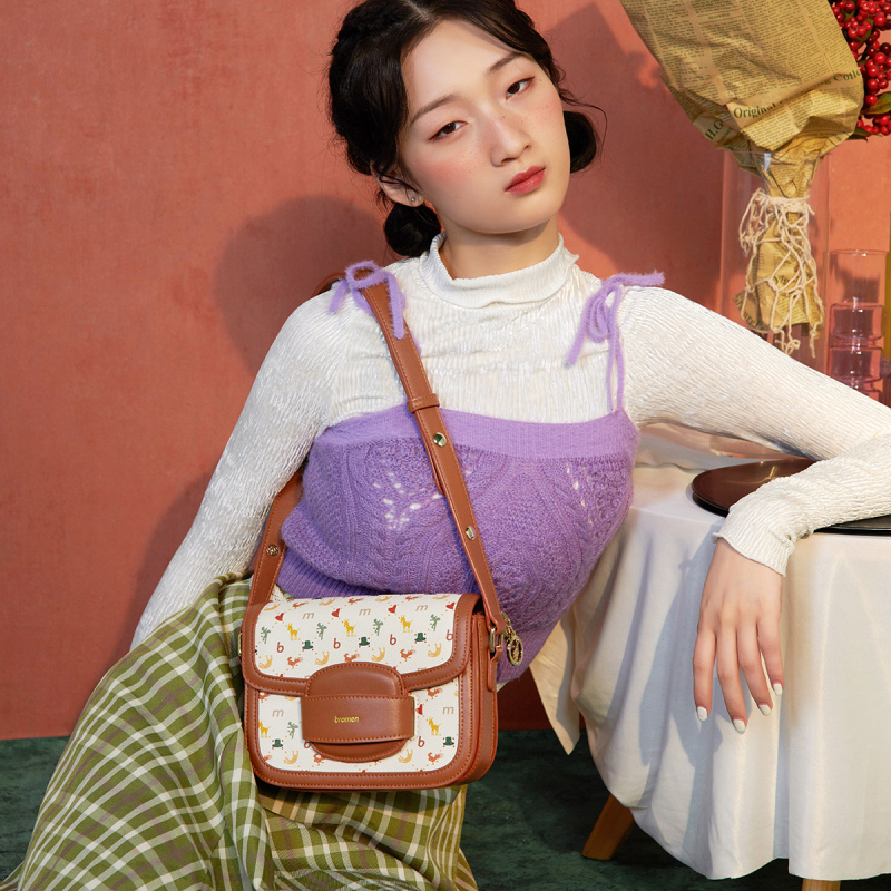 不莱玫包包女小众设计斜挎包女2020新款潮女包马鞍包百搭单肩包