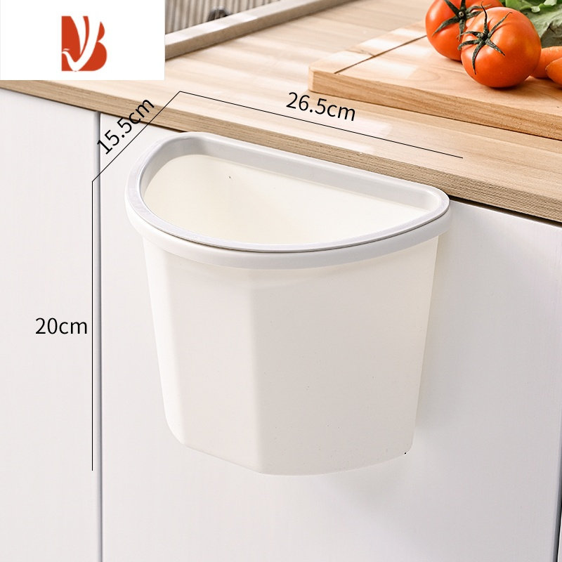 三维工匠厨房垃圾桶橱柜门悬挂式免打孔壁挂卫生间厕所客厅家用压圈垃圾筒