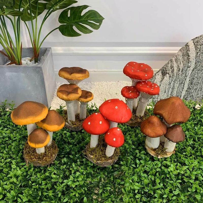 仿真蘑菇手工泡沫模型草坪园艺摆件配件景观装饰品拍摄道具蘑菇高约18