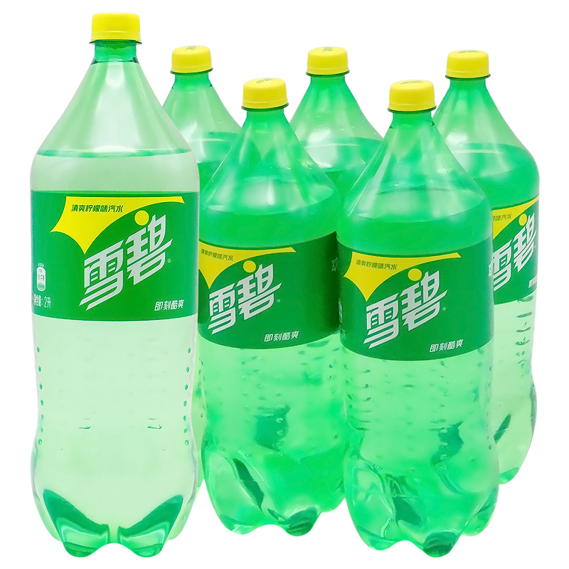 可口可乐 雪碧清爽柠檬味汽水 2l*6瓶 碳酸饮料