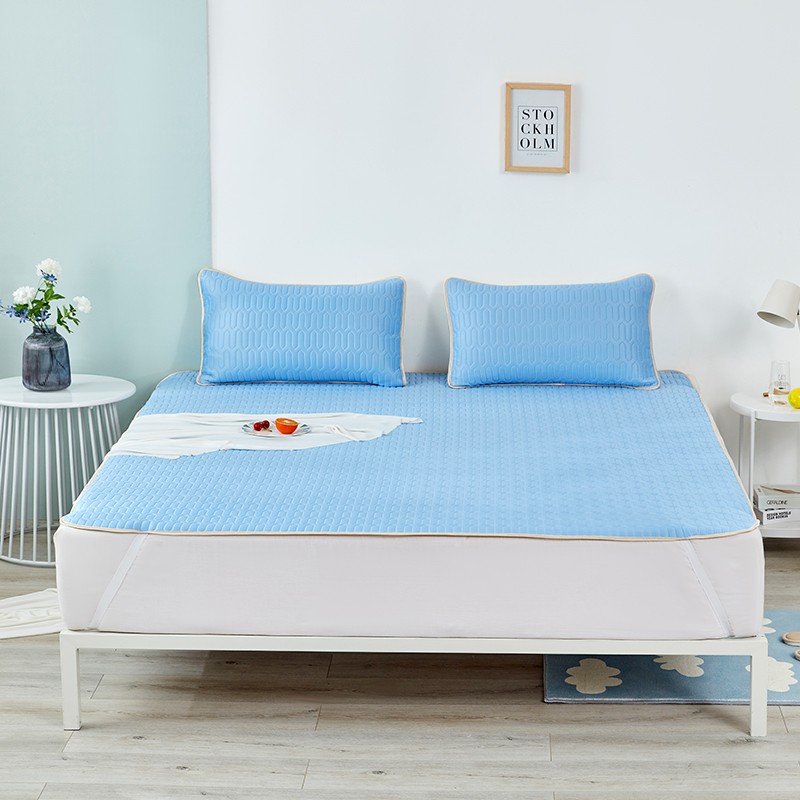 洁丽雅乳胶凉席三件套-天蓝-JLYLX005高清大图