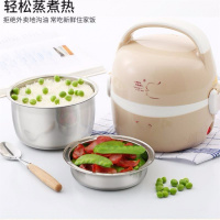 电饭煲可爱一人份电饭锅纳丽雅老款不粘锅老式随身迷离迷你型携带单人 双层咖啡色蒸锅(可以做饭)