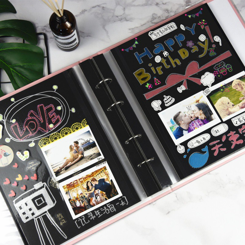 自粘粘贴式手工diy制作覆膜情侣相册记录自制纪念册本回忆录三维工匠