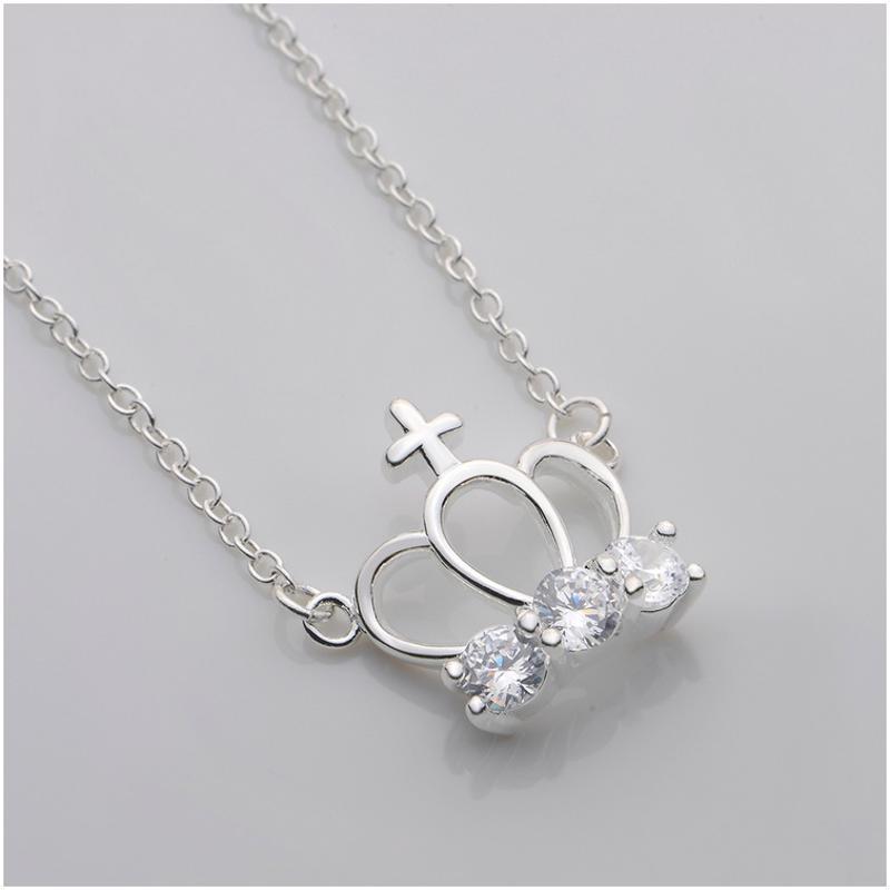 N612 Women Silver Necklace 镀925纯银女项链日韩版锁骨链潮人送女朋友七夕情人节礼物