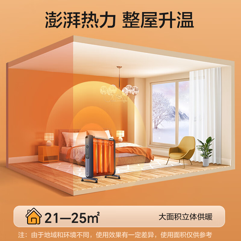 格力(GREE) 电热膜取暖器家用2100W功率 节能省电暖气取暖气防烫速热电暖器石墨烯速热NDYM-X7021B遥控款高清大图