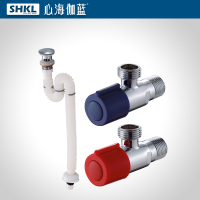 心海伽蓝水龙头套餐 全铜冷热龙头下水器加厚角阀下水管1114