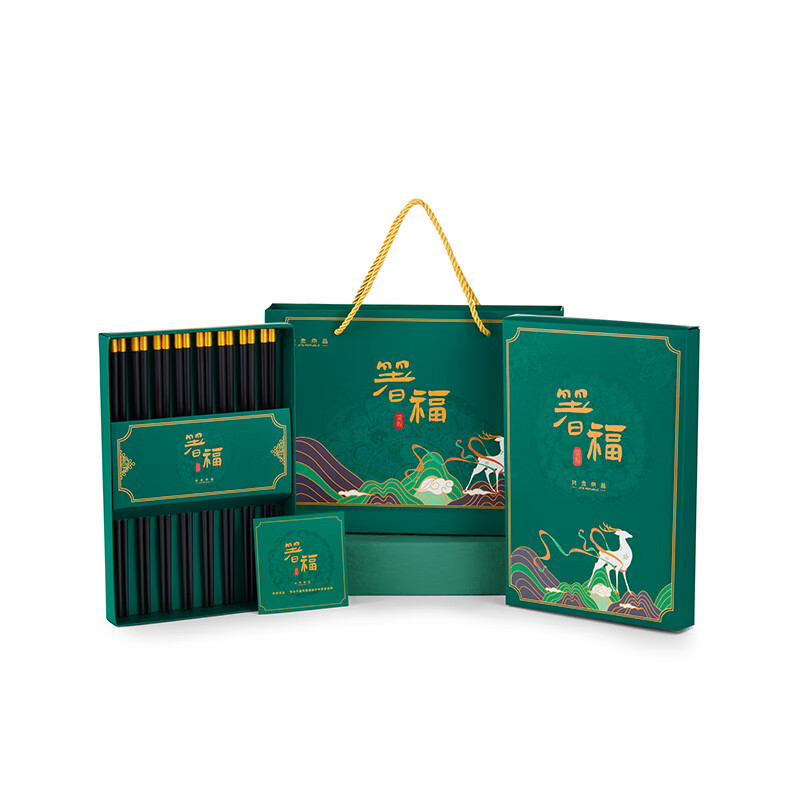 共禾京品 共禾京品X敦煌艺匠坊联名款箸福筷8双装-绿ZFTWL24000036高清大图