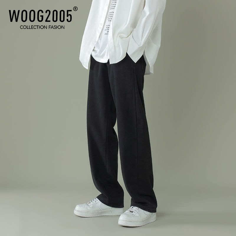 WOOG2005牛仔裤男夏季ins潮牌宽松直筒长裤韩版潮流休闲阔腿裤子图片