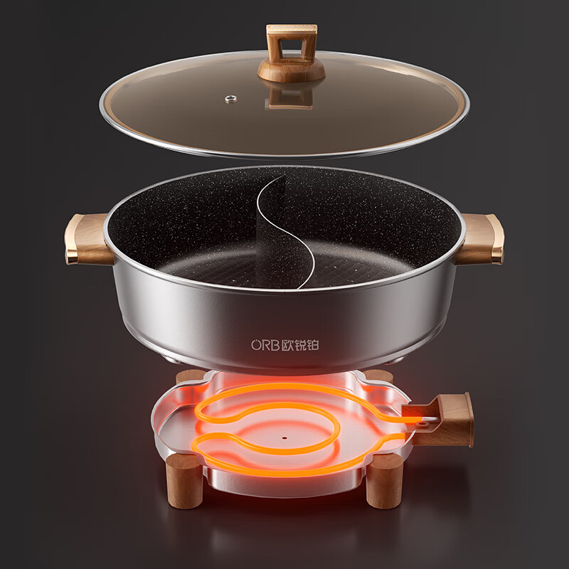 欧锐铂 ORB-1394 雅典娜-多功能鸳鸯电火锅高清大图