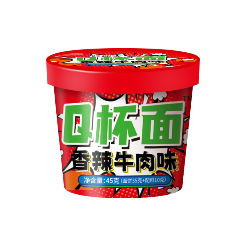 妙趣友 Q杯面香辣牛肉味 45g 桶