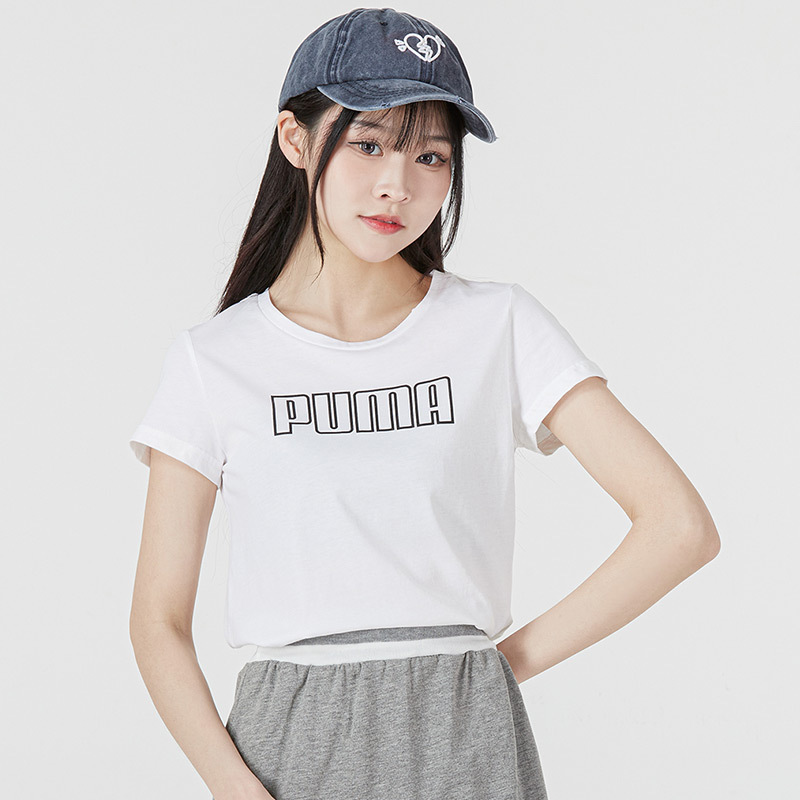 puma彪马短袖女装2022春季新款运动t恤休闲宽松半袖上衣671603-02