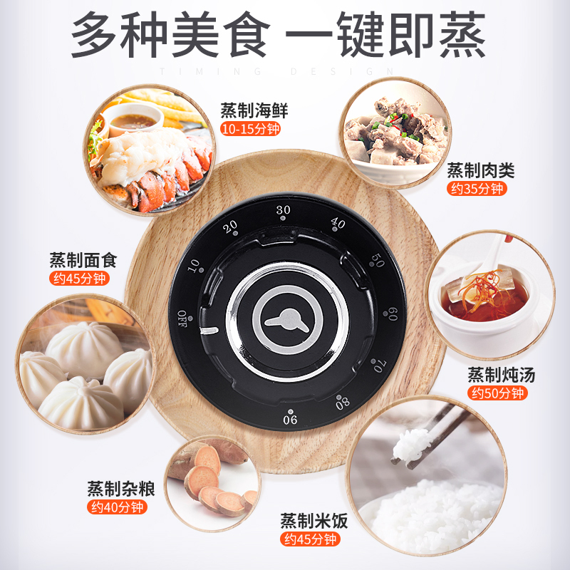 康佳(KONKA)KR-T61电蒸箱蒸饭柜 商用蒸箱6盘不锈钢定时款蒸饭车 蒸车大容量全自动食堂蒸饭机220v/6kW高清大图