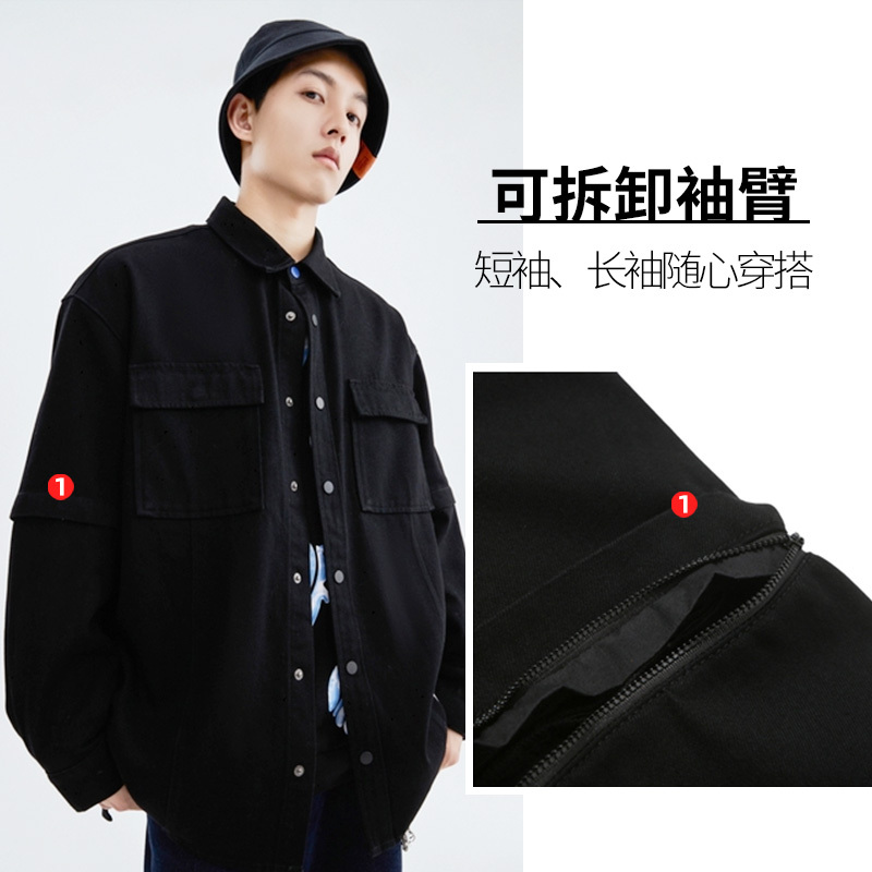 马克华菲牛仔外套男2022秋季新款商场同款潮牌高街时尚个性夹克
