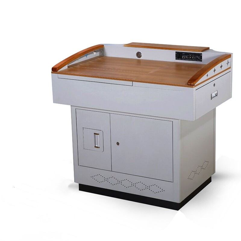 绵冠mianguan多媒体讲台桌电教室老师钢制中控演讲台显示器监控台培训