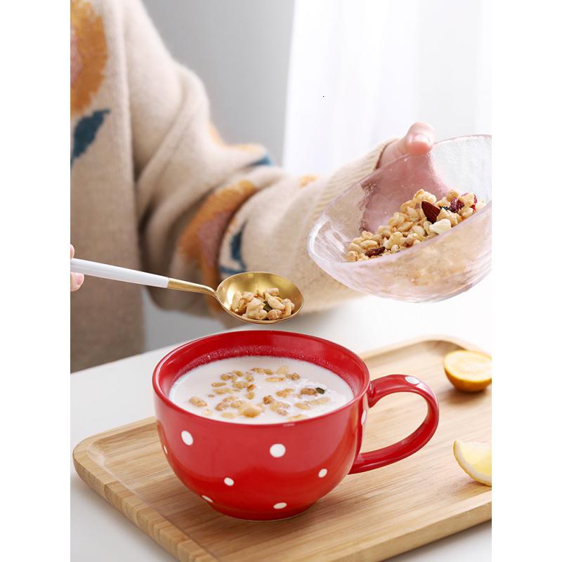 家柏饰(CORATED)马克杯大容量陶瓷杯子家用少女心简约日系燕麦牛奶早餐杯高清大图