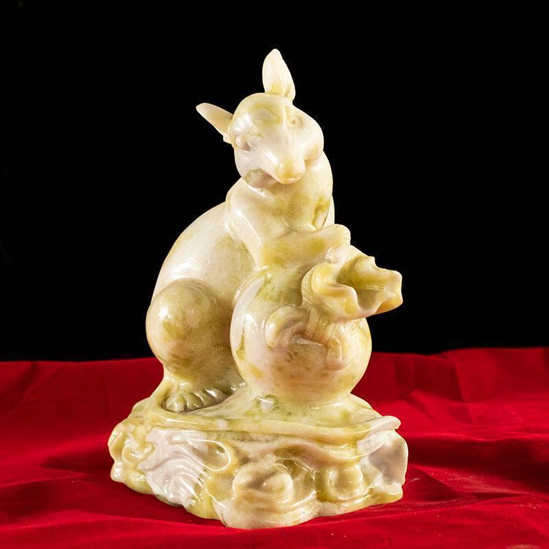 蓝田玉老鼠摆件鼠生肖风水家居玉摆件客厅装饰工艺品_657_306