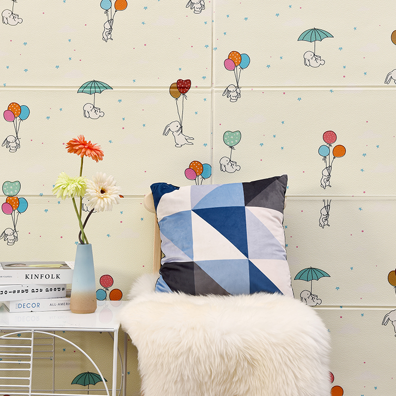 防潮卡通墙纸自粘闪电客卧室温馨3d立体泡沫墙贴背景墙自贴壁纸家用