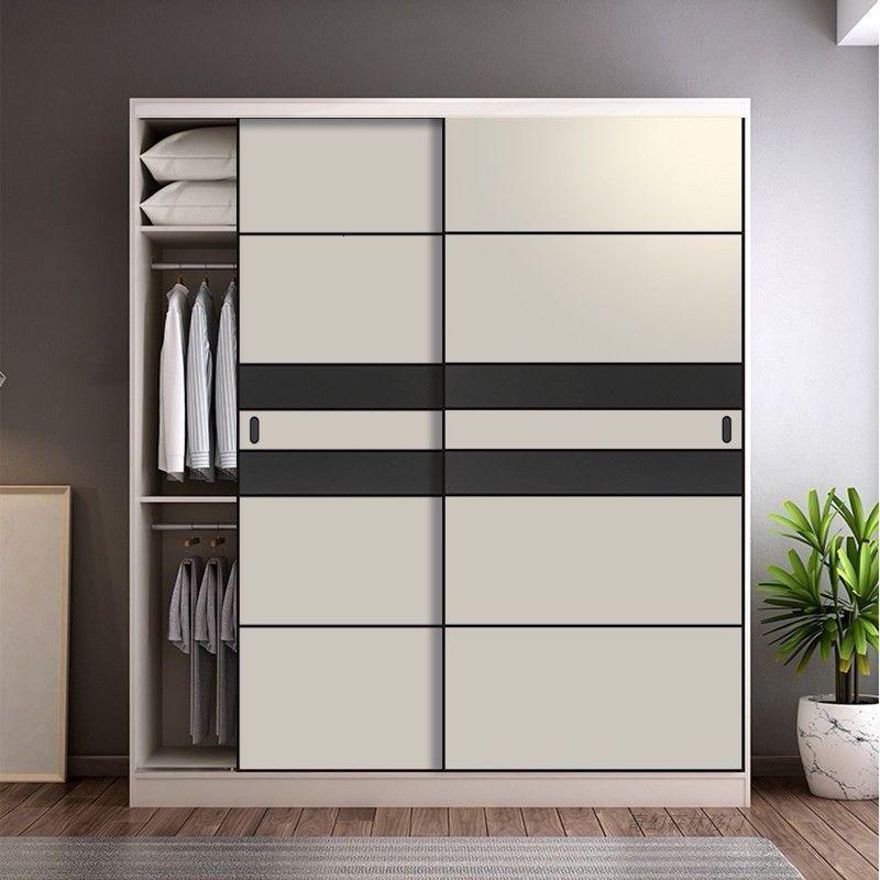 衣柜实木推拉移定做衣橱耐磨板壁柜铝镁合金欧式滑动款式5