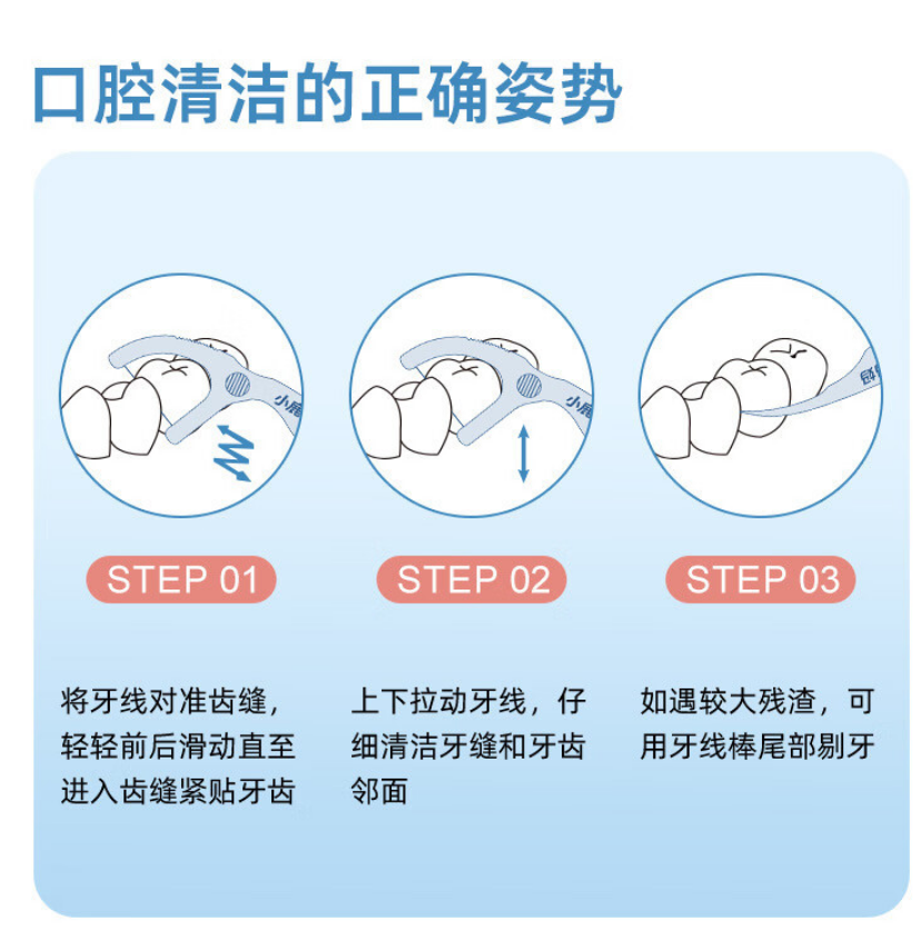 小鹿妈妈单独包装牙线家庭牙线独立包装 1盒50支 3盒装150支装