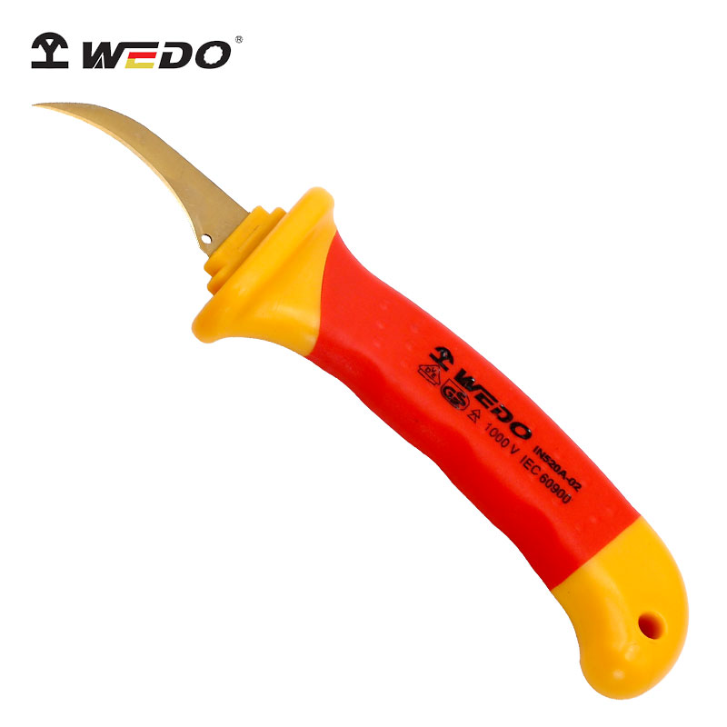 WEDO维度厂家直供绝缘工具VDE认证工具 绝缘镰刀型电缆刀高清大图