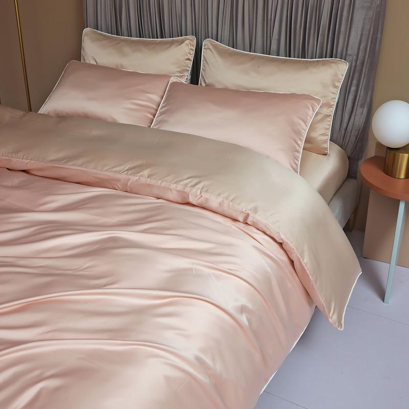 美帮汇简约现代水洗天丝四件套冰丝三件套丝滑单双人春夏季床上用品