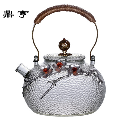 鼎亨傲梅镶锡梅花锤纹提梁壶电陶炉烧水壶泡茶煮茶壶