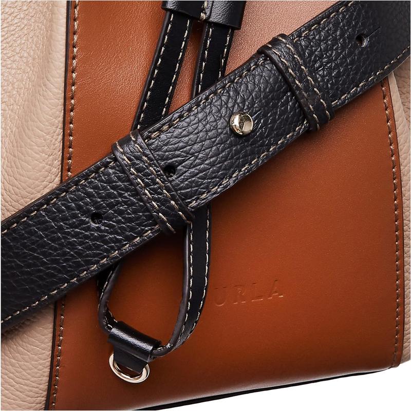 FURLA女士罗马软小牛皮迷你桶包手提斜挎两用百搭配色日常通勤单高清大图